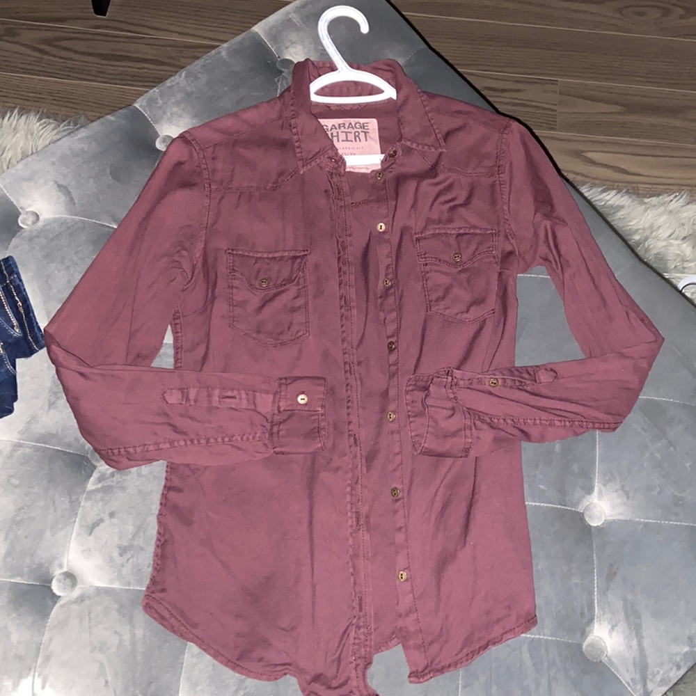 Maroon button up